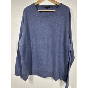 Banana Republic Sweater Mens Extra Large Blue Crewneck Pullover Knit Raglan
